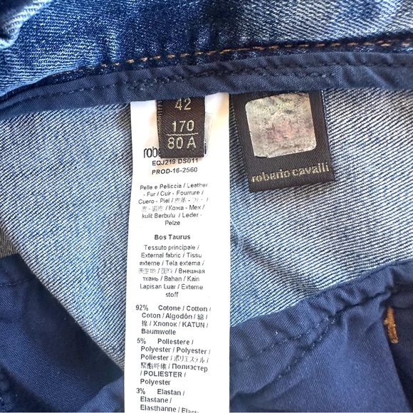 ROBERTO CAVALLI FADED MID-RISE BOTTOM SHAPING SKINNY ANKLE JEANS Sz US6/EU42 - Picture 11 of 14